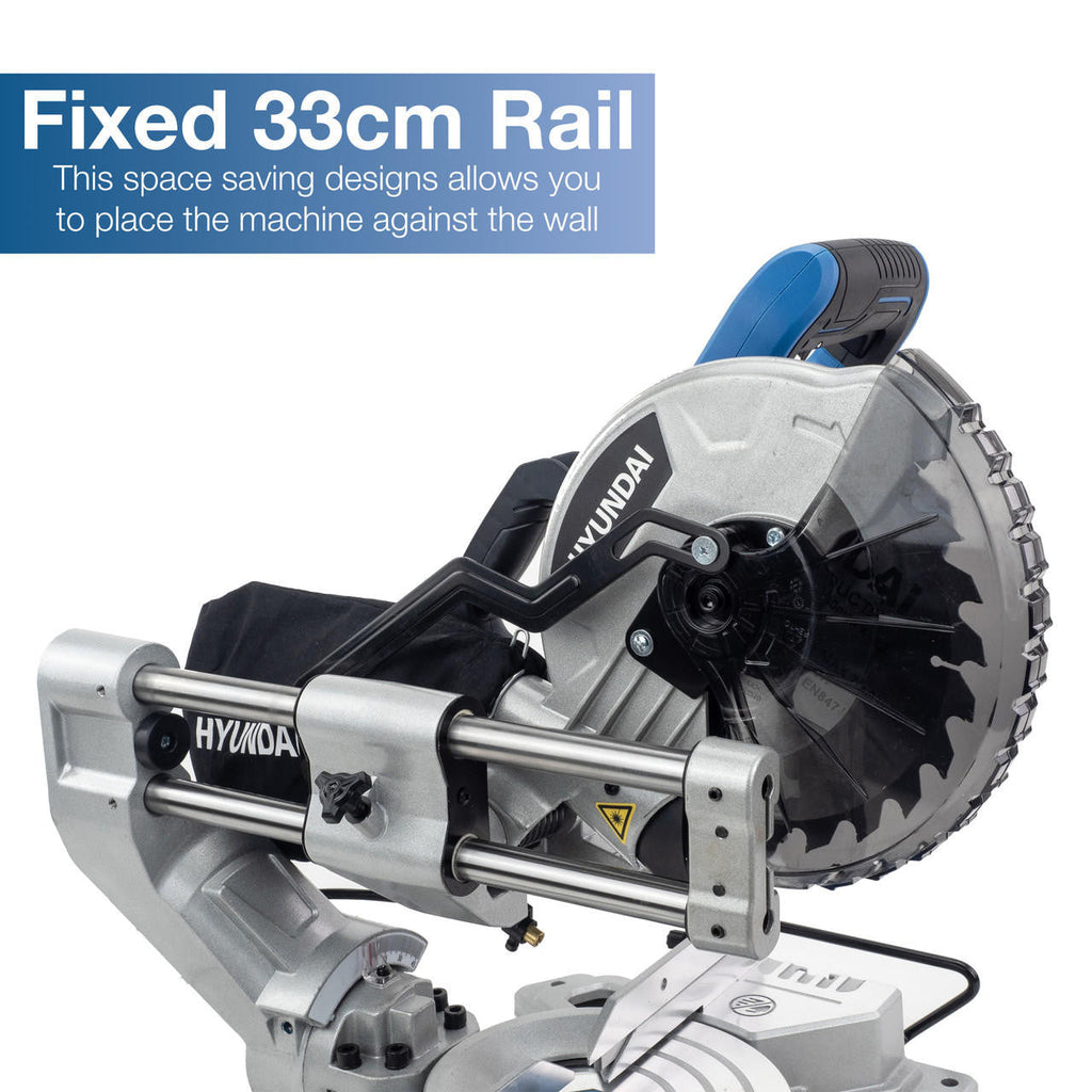 Hyundai 1500W Electric Mitre Saw / Chop Saw with 210mm Blade, 230V | HYMS1500E