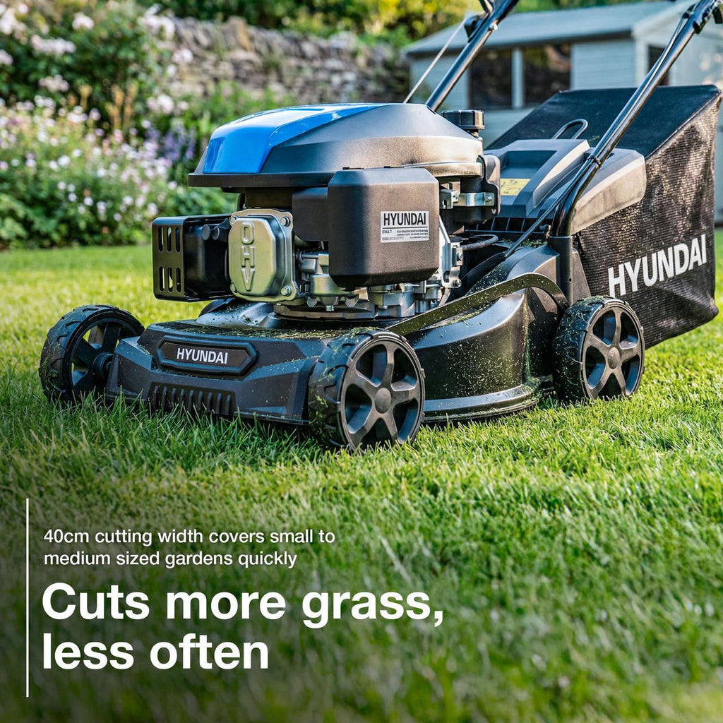 Hyundai 16" / 40cm Petrol Lawnmower, Hand Push, 139cc Engine | HYM16130PX
