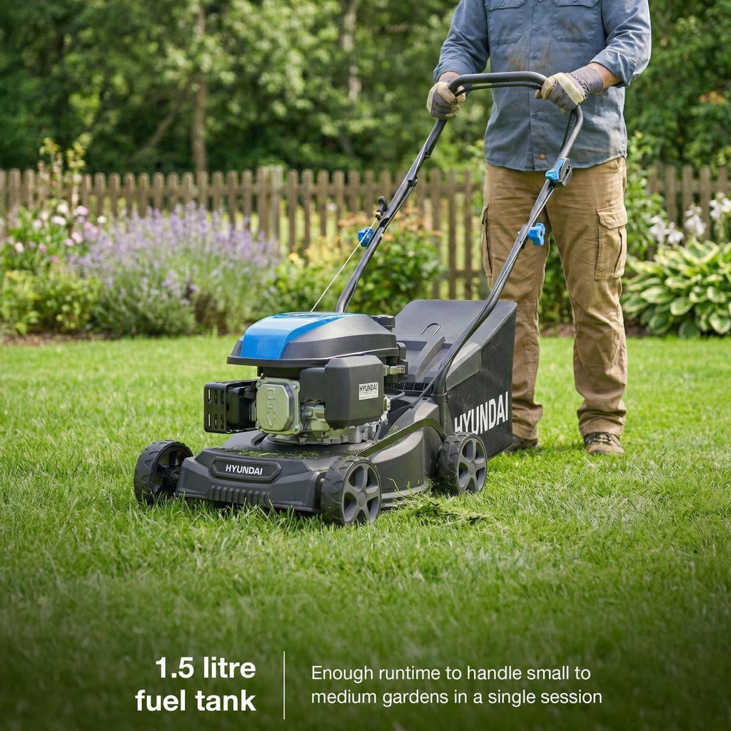Hyundai 16" / 40cm Petrol Lawnmower, Hand Push, 139cc Engine | HYM16130PX