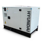Hyundai 8.8kW / 11kVA Three Phase, 400v / 230v Diesel Generator, 1500rpm Water-cooled Slow Running Genset, Silenced Canopy | DHY11KSE