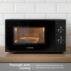 HYUNDAI 800W 20L Solo Microwave, Dial Control, Stainless Steel Interior | HYMW80020MB