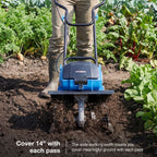 Hyundai 36cm / 14" 40V (20Vx2) Brushless Cordless Tiller, 4 Blades, 205mm Depth | HY40CT36
