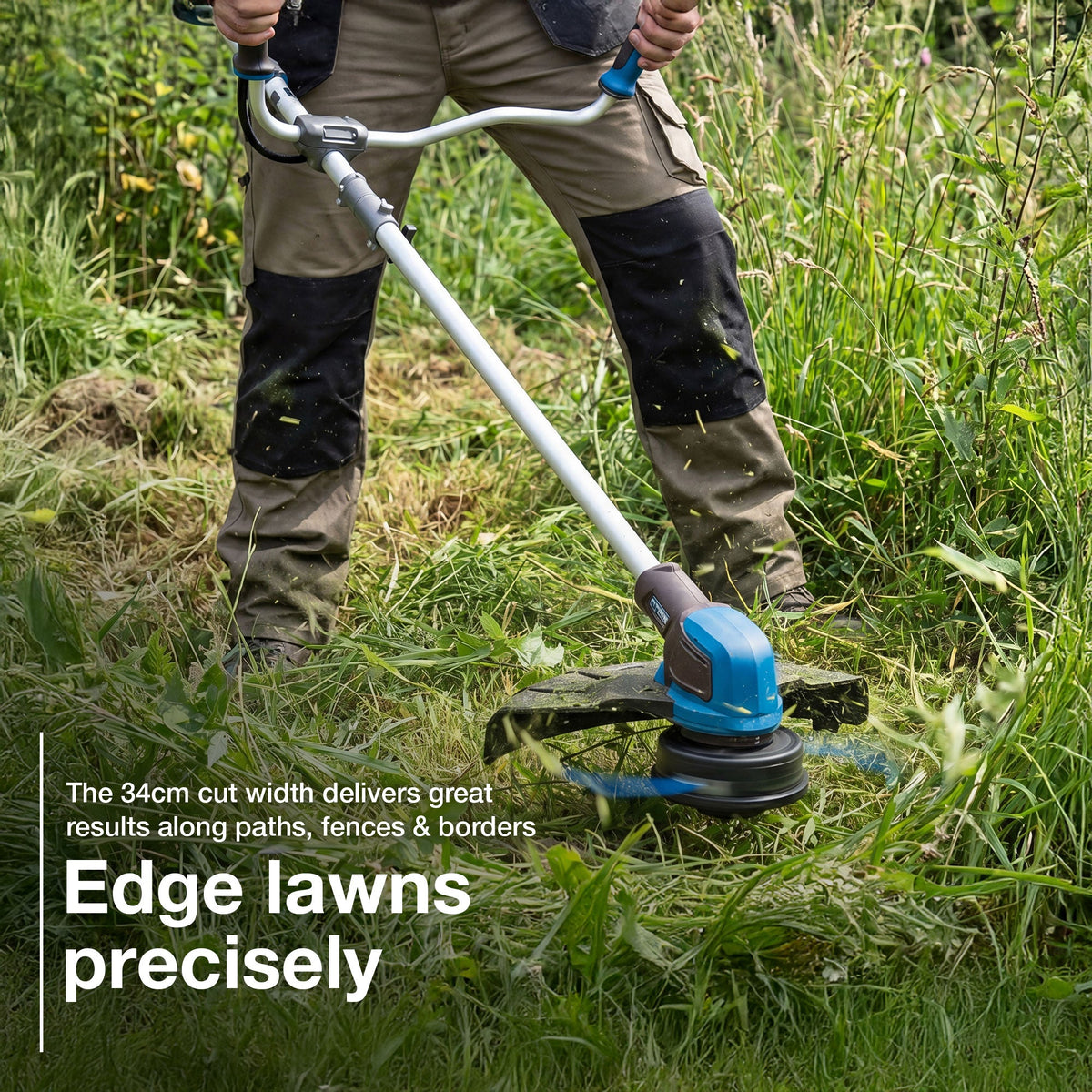 Hyundai 2x20V Brushless 2-in-1 Brush Cutter & String Trimmer, Straight Split Shaft, 3-Speed, 3 Year Warranty | HY40CGB26