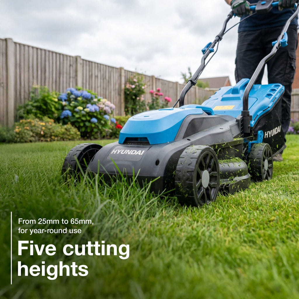 Hyundai 33cm / 13" 20V 3-in1 Brushless Cordless Lawnmower, 32L Collection Bag | HY20CLM33