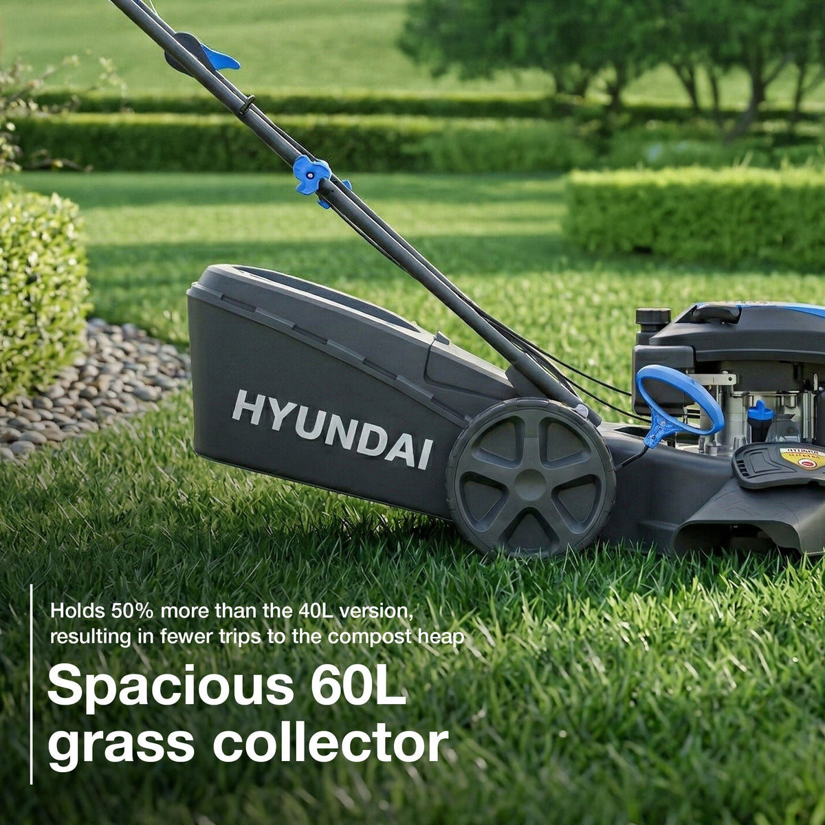 Hyundai 18" / 46cm Self-Propelled Petrol Lawnmower, 139cc, 4-in-1, Mulching | HYM18150SPX