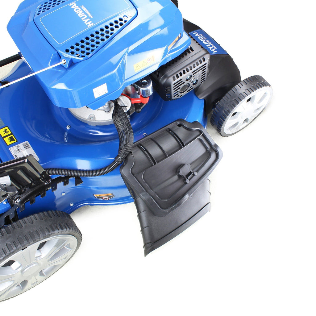 Hyundai 21'' / 53cm 224cc 4-in-1 Electric-Start Self-Propelled Petrol Lawnmower, Mulch, Rear & Side Discharge, Hose Connector | HYM530SPEX