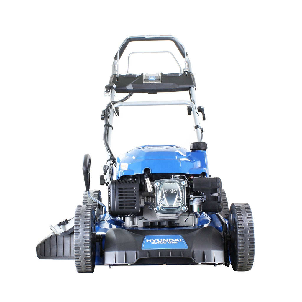 Hyundai 21'' / 53cm 224cc 4-in-1 Electric-Start Self-Propelled Petrol Lawnmower, Mulch, Rear & Side Discharge, Hose Connector | HYM530SPEX