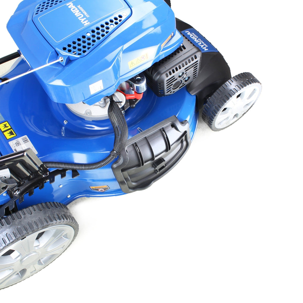 Hyundai 21'' / 53cm 224cc 4-in-1 Electric-Start Self-Propelled Petrol Lawnmower, Mulch, Rear & Side Discharge, Hose Connector | HYM530SPEX
