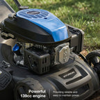 Hyundai 18" / 46cm Self-Propelled Petrol Lawnmower, Electric Start, 139cc | HYM18150SPEX