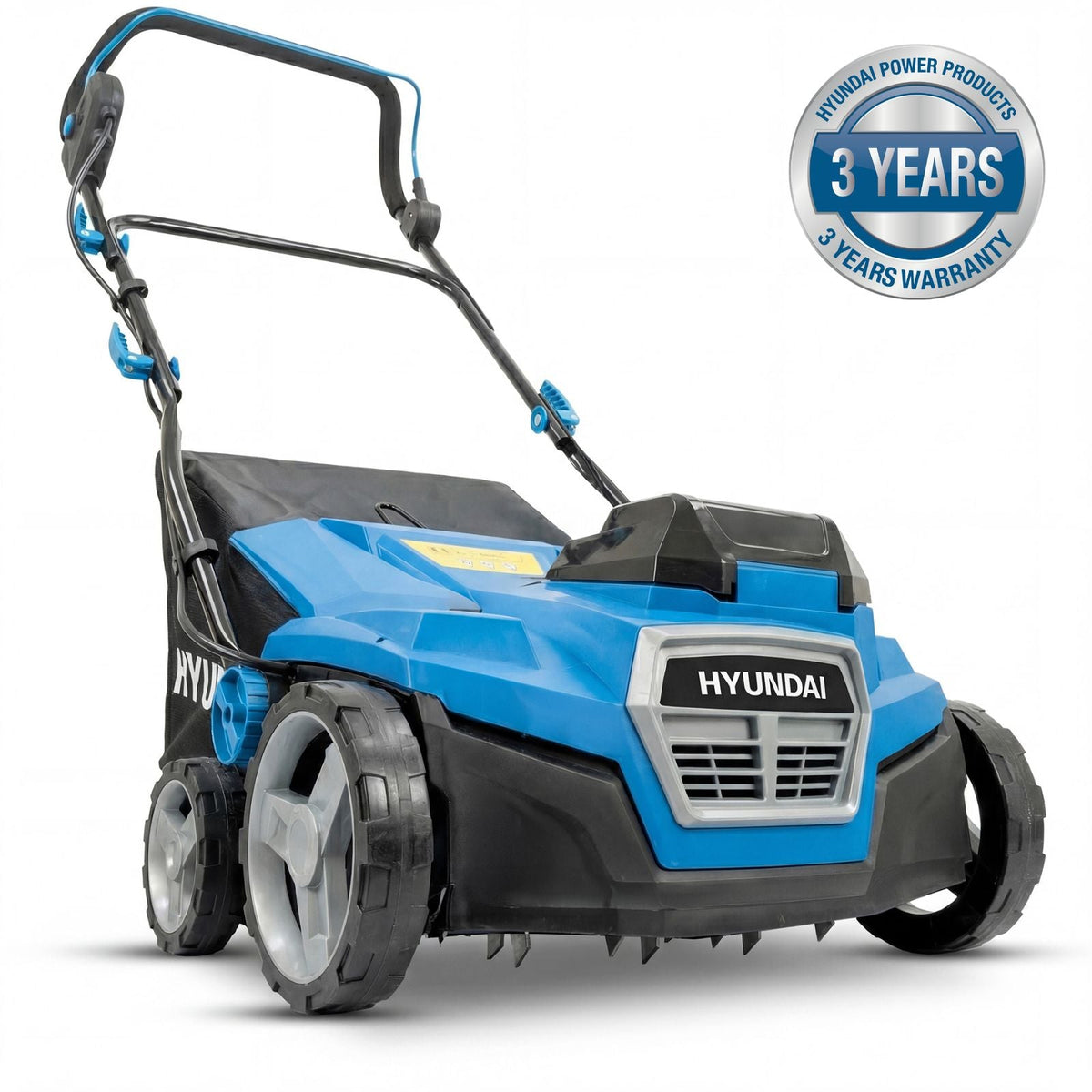 Hyundai 38cm / 15" 2-in-1 Cordless Scarifier & Rake, 40V (2x20V) Brushless, 45L Collection Bag | HY40CSC38