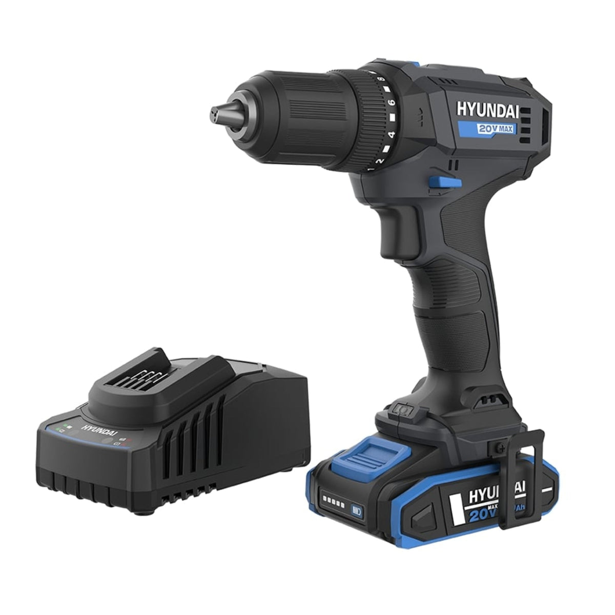Hyundai 20V 40Nm Driver Drill Kit with Extra 4Ah Battery