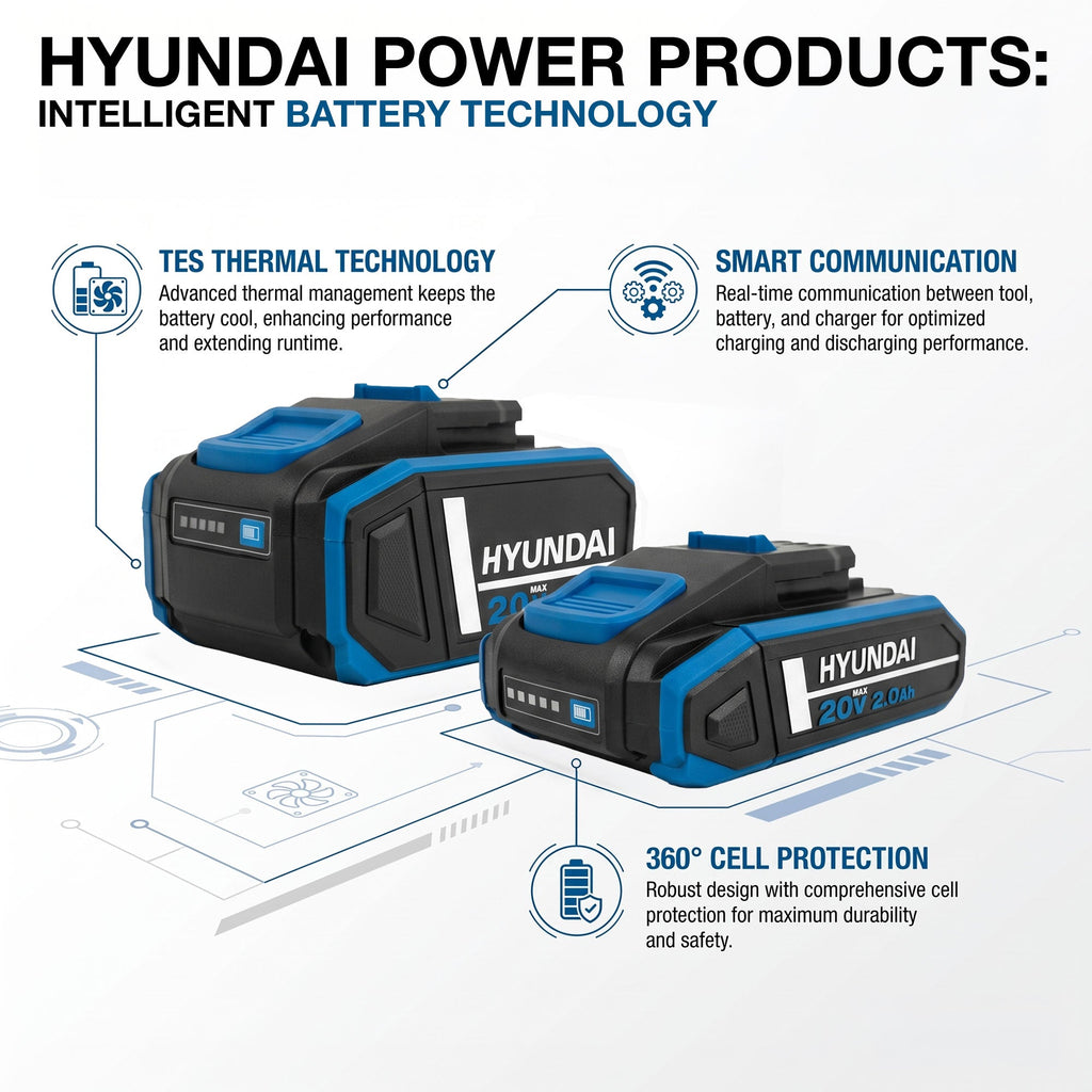 Hyundai 20V 33cm Brushless Lawnmower Kit with Extra 4Ah Battery