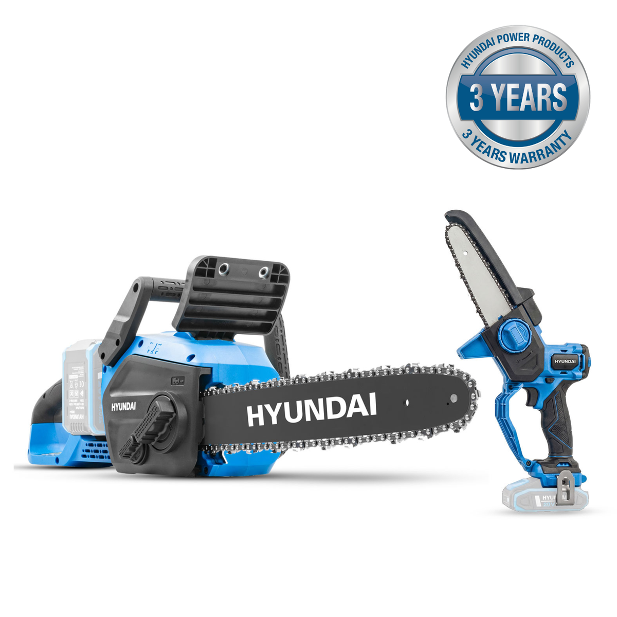 Hyundai 14in and 6in Brushless Cordless Chainsaw Kit