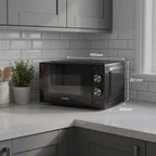 HYUNDAI 800W 20L Solo Microwave, Dial Control, Stainless Steel Interior | HYMW80020MB