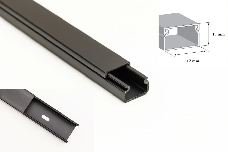 Screw fix mini cable trunking black – 1 metre  
