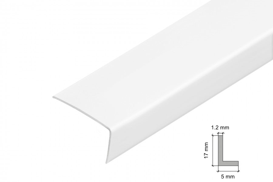 17x5 90 Degree White PVC Corner Angle Trim – Plastic Bead