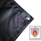 18 oz Heavy Duty Black Coated Vinyl Fire Retardant Tarp by AtlasShield®