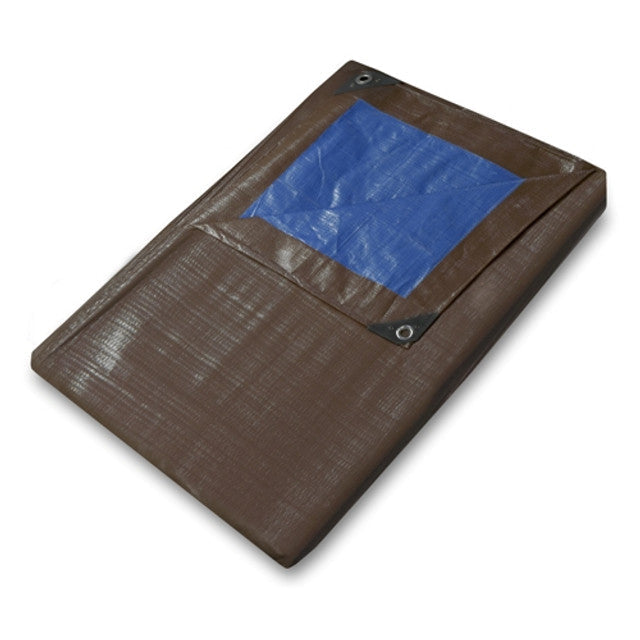 185gsm Brown & Blue Polyethylene Tarpaulin – Waterproof Heavy Duty Cover for Roofing, Camping & Outdoor Use
