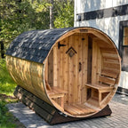 6 Person + Changing Room Cedar Barrel Sauna | 6′ x 12′