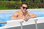 18ft x 9ft x 48in Dark Grey Rectangle Steel Pro MAX Above Ground Pool Set