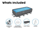 18ft x 52in Grey Rectangular APX 365 Steel Above Ground Pool Set