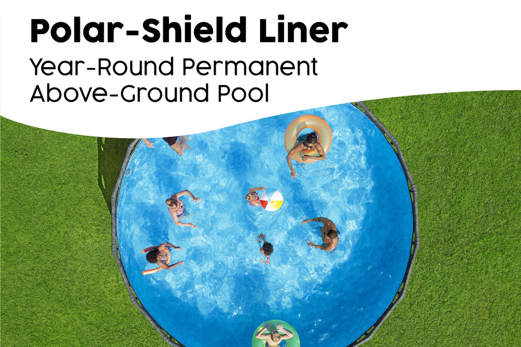 18ft x 52in Grey Round APX 365 Above Ground Pool Set