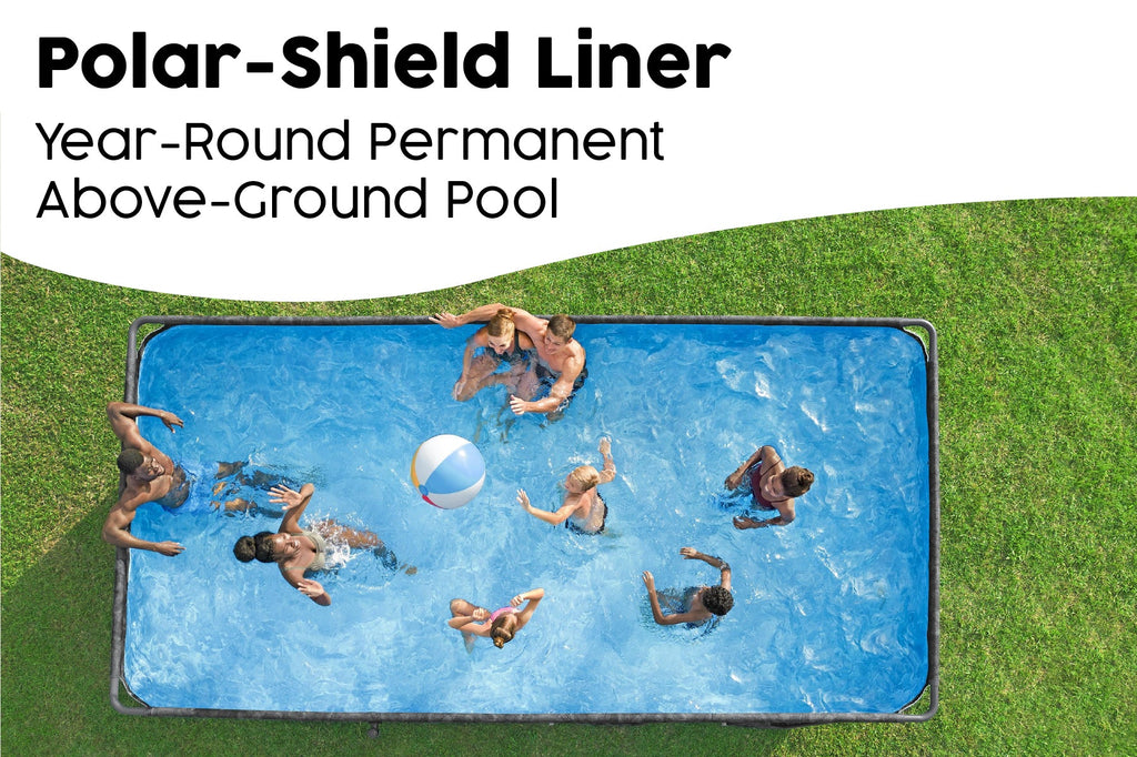 18ft x 52in Grey Rectangular APX 365 Steel Above Ground Pool Set