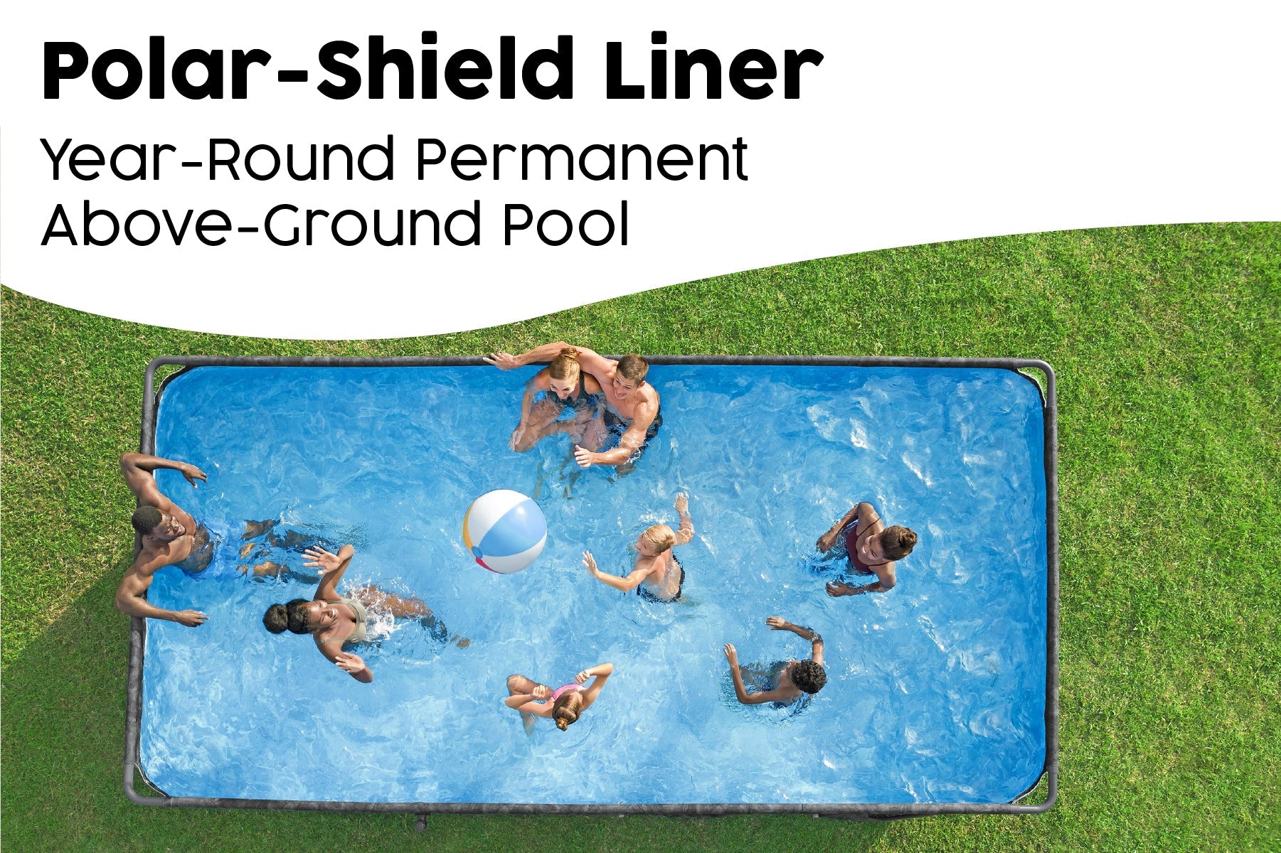 18ft x 52in Grey Rectangular APX 365 Steel Above Ground Pool Set