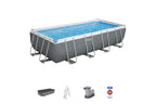 18ft x 9ft x 48in Dark Grey Rectangle Steel Pro MAX Above Ground Pool Set