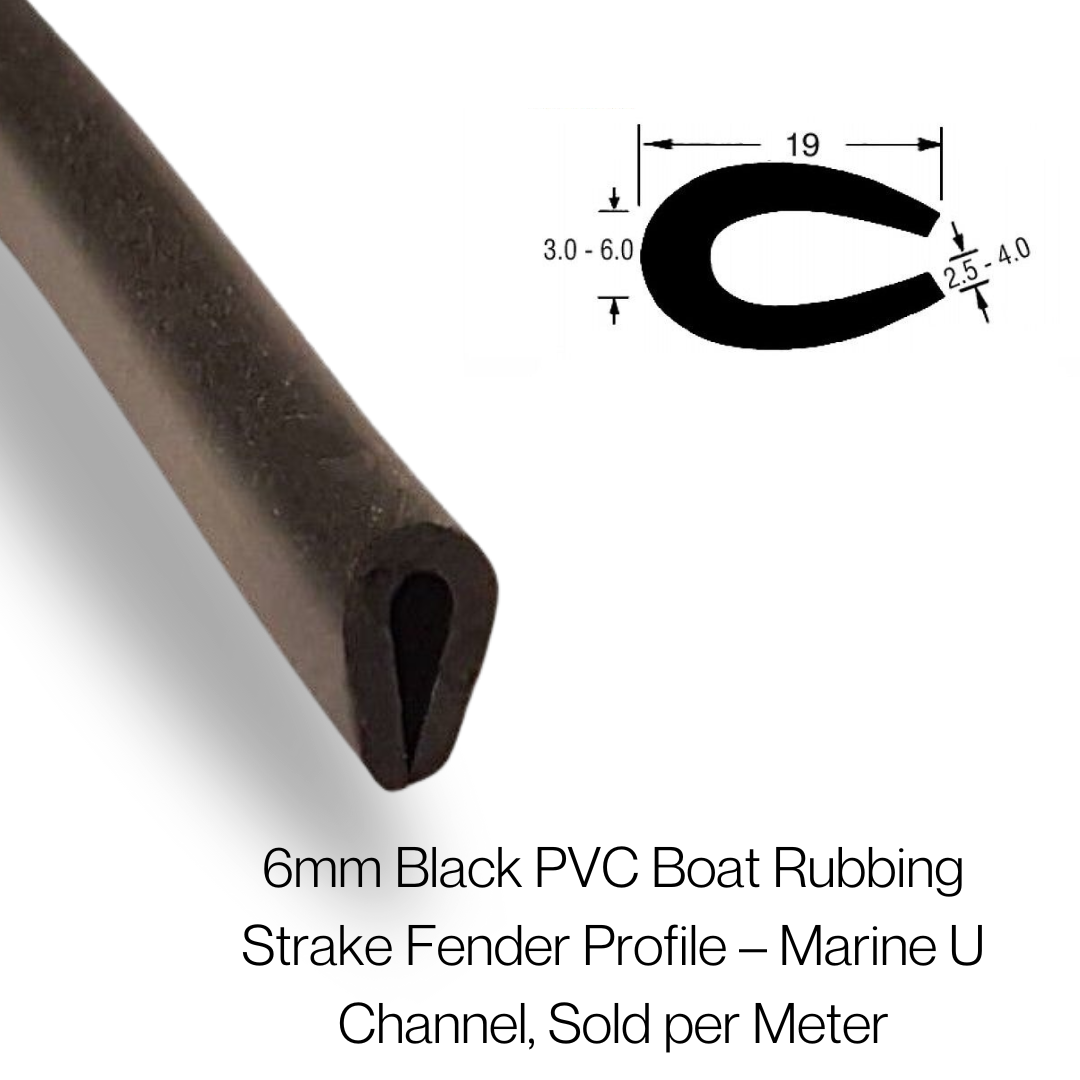 TSEC 1638 Heavy Duty EPDM Rubber Edge Trim – Thick Domed Edge Protector (Up to 7mm Edge Fit)