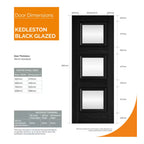 JB Kind Kedleston Black Laminate Glazed Internal Door - All Sizes