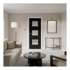 JB Kind Kedleston Black Laminate Glazed Internal Door - All Sizes