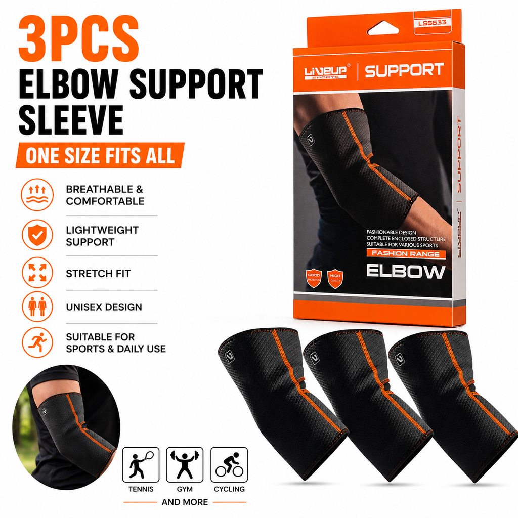 3PCS Elbow Support Sleeve Compression Brace Sports One Size Fits All