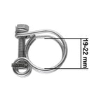 Double Wire Hose Clamp Galvanised 19mm-22mm
