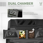 Tumbling Compost Bin Outdoor 360 Degrees Dual Chamber Rotating Composter 43 Gallon, Black