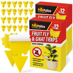 Sticky Fruit Fly Traps Yellow Gnat Killer Double Sided | 12 Pack