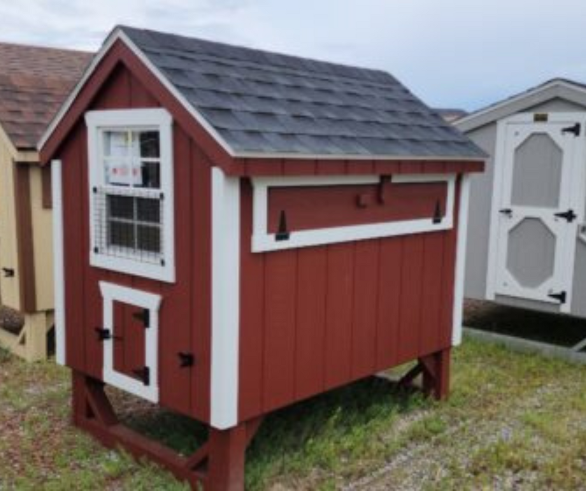 4' X 6' DURATEMP CHICKEN COOP - RED - Garden Time