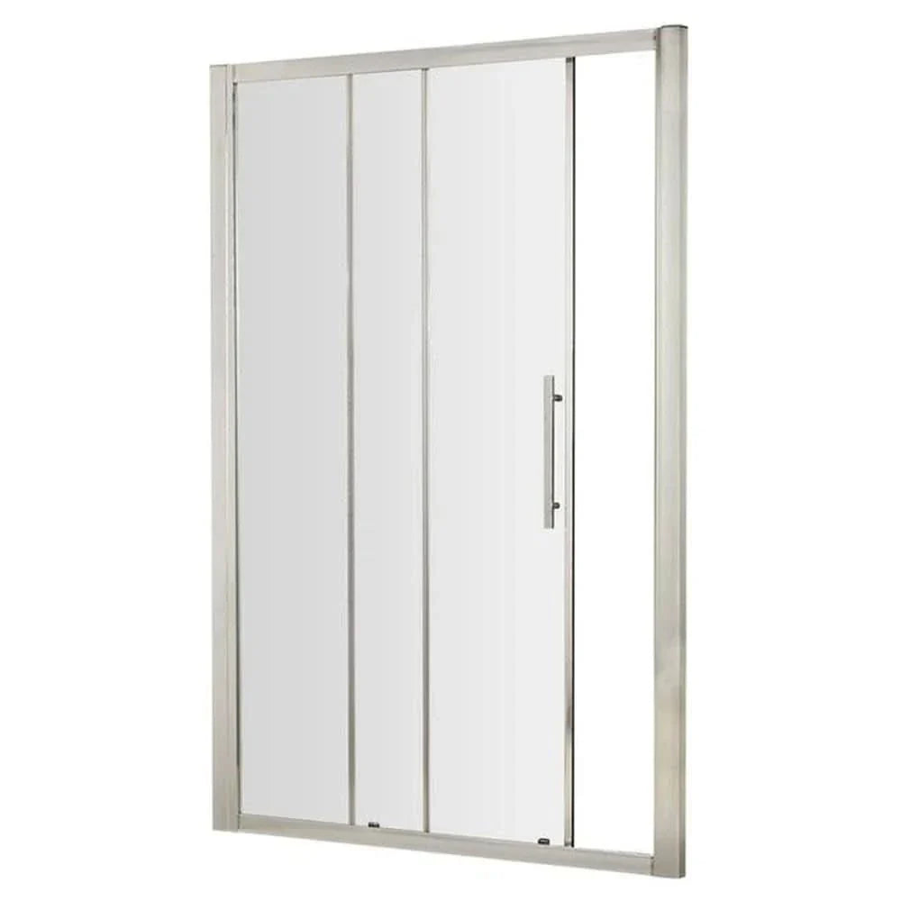 Oasis 8mm Glass Recessed Sliding Shower Door - Chrome