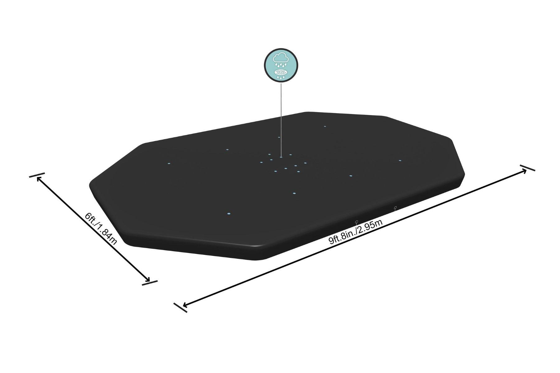 9ft 10inch Oval Pool Cover for Power Steel Above Ground Pools