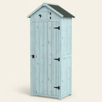 ROWAN Weatherproof Garden Storage Shed with Shelves & Roof