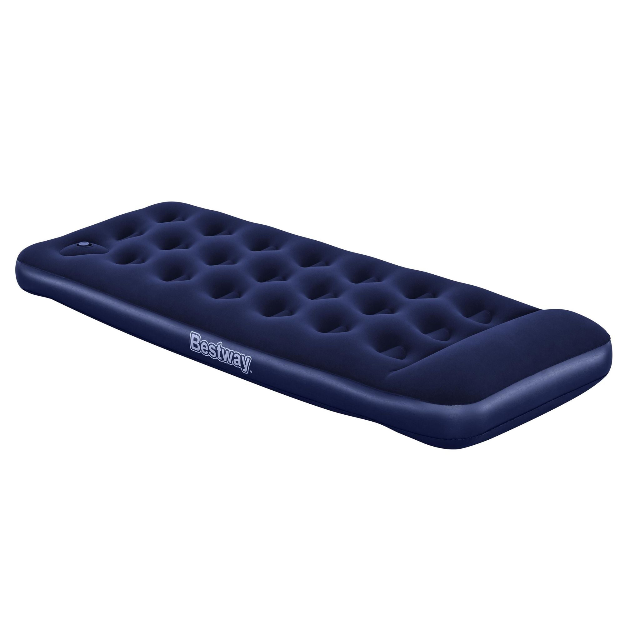 Single Flocked Airbed with Built-In Pillow