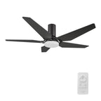 Lund 52 inch 5-Blade Ceiling Fan with LED Light Kit & Remote Control - Black