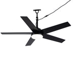 Industrial 48 Inch Outdoor Ceiling Fan with Light, Waterproof Black Blades, Dimmable LED and Remote Control Ceiling Fan Quiet DC Motor Ceiling Fan Suit for Patio, Gazebos