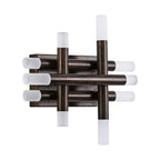 13 Inch Dark Brown Farmhouse Wood Flush Mount Wall Sconces with LED Lights, Rustic Wall Light for Hallway Bedroom