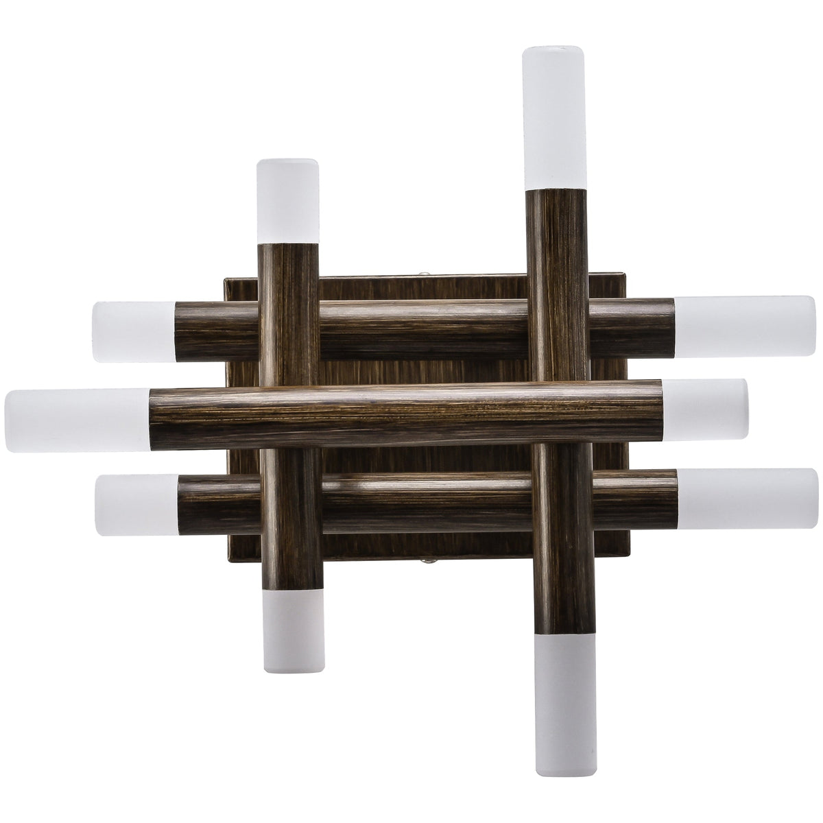 13 Inch Dark Brown Farmhouse Wood Flush Mount Wall Sconces with LED Lights, Rustic Wall Light for Hallway Bedroom