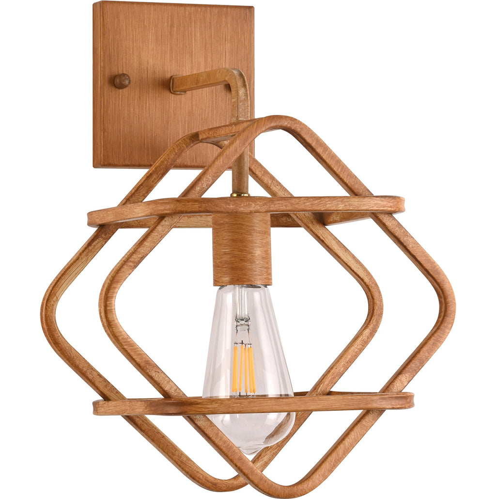 1 - Light Wood Grain Farmhouse Wall Sconces, Rustic Wall Light for Bedroom Hallway