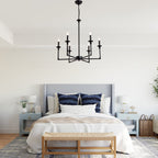 6-Light Black Classic/Traditional Chandelier, Farmhouse Candle Style Chandelier Dining Room Light Fixtures