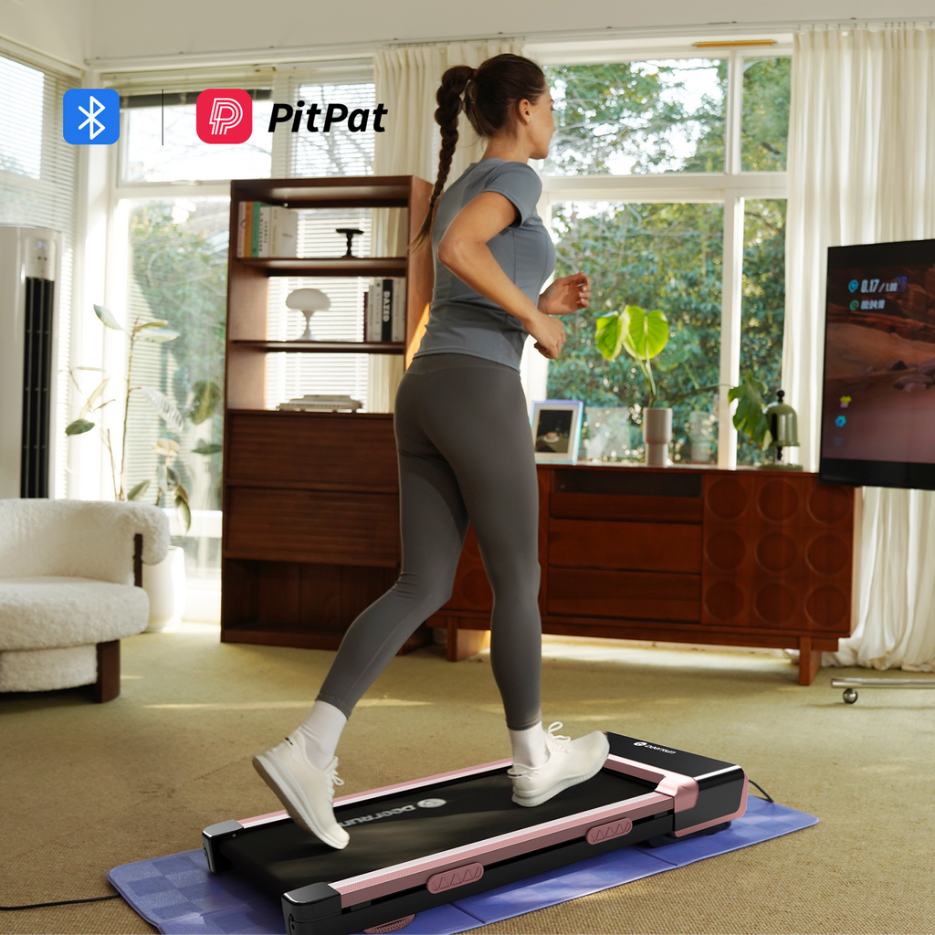 DeerRun Z10 12% Auto Incline Smart Walking Pad Treadmill with remote control Pink-Fat-burning & fitness friendly