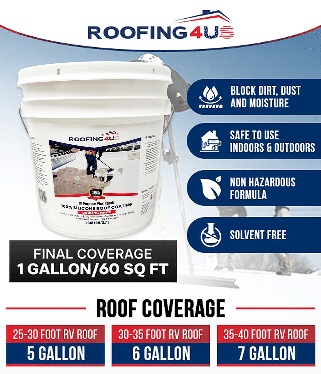 All Purpose Flex Repair 100% Silicone Roof Sealant - 1 Gallon (Pallet of 120)
