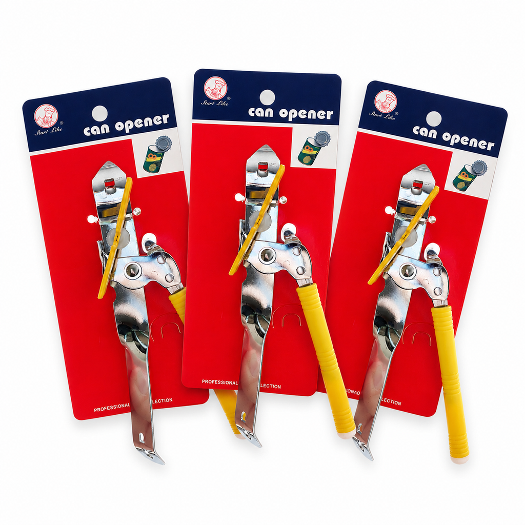 3PK Manual Can Opener Stainless Steel Kitchen Tin Opener Random Colours